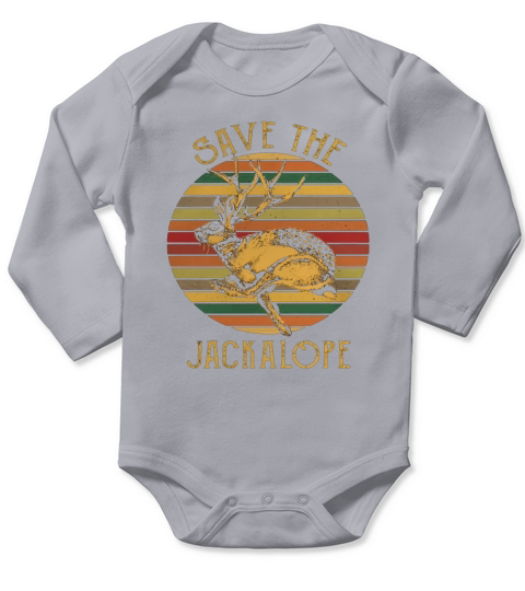 Vintage Save The Jackalope Funny Rabbit With Horn T-shirt Long Sleeve Baby One-Piece