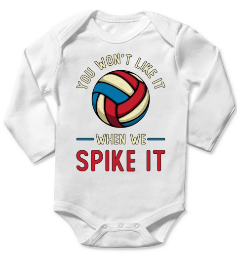 Volleyball Player You Wont Like It Beach Vintage Long Sleeve Baby One-Piece