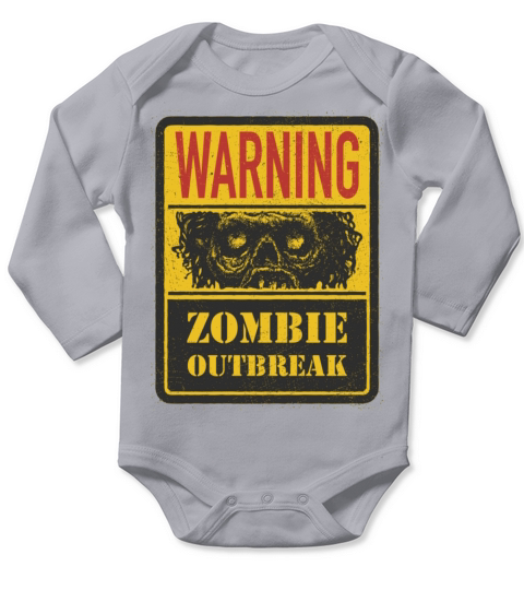 Zombie warning Long Sleeve Baby One-Piece