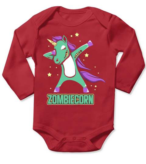Zombiecorn Zombie Unicorn Dabbing Unicorn Hallowee Long Sleeve Baby One-Piece