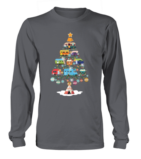 Christmas Campers Pine Tree Funny Camping Lovers Long sleeved Unisex