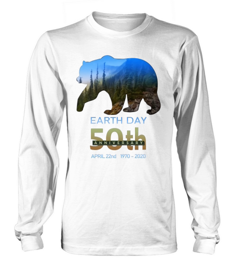 Earth day 50th anniversary brown bear silhouette buy t shirt Long sleeved Unisex