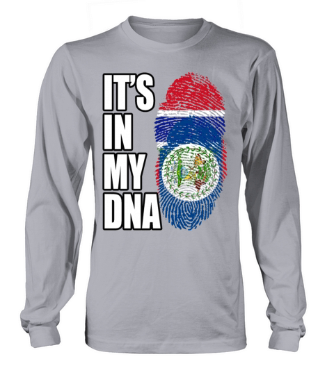 Gambian And Belizean Mix Heritage DNA Flag Long sleeved Unisex