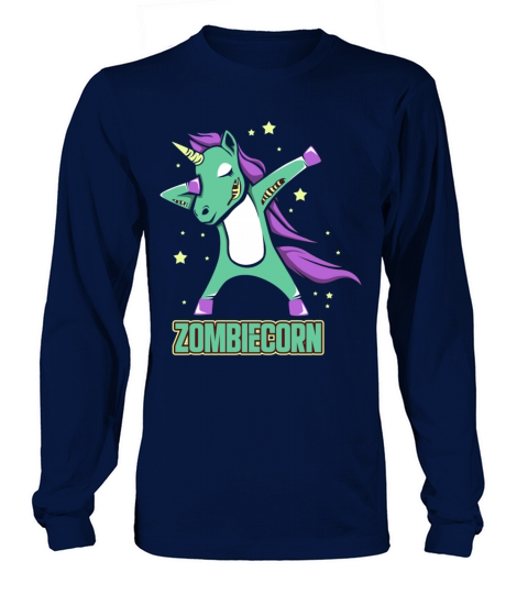 Zombiecorn Zombie Unicorn Dabbing Unicorn Hallowee Long sleeved Unisex