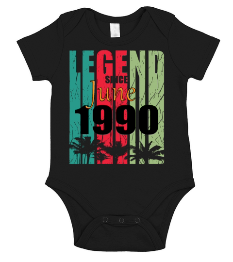 1990 vintage born in June gift Short Sleeve Baby One-Piece