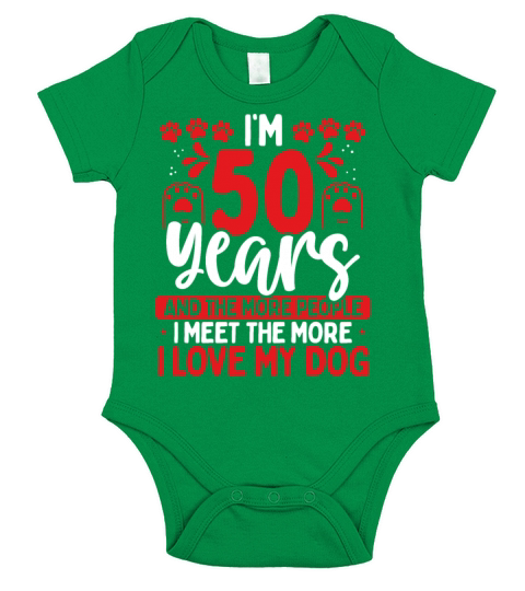 50 Year Old Dog Dad Dog 50th Birthday Pet Lover Short Sleeve Baby One-Piece