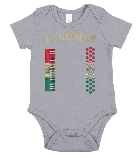 Air Accordion  Mexican Flag Colors Golden Elements Short Sleeve Baby One-Piece