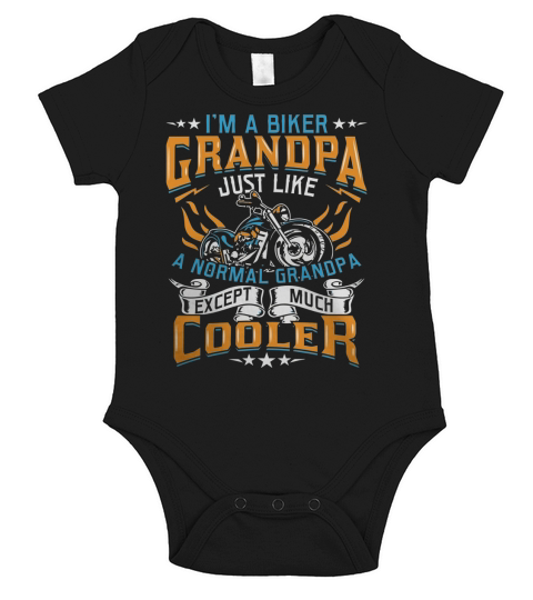 Biker Grandpa Normal Sauf Beaucoup Plus Cool Short Sleeve Baby One-Piece