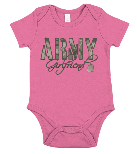 Black Army Girlfriend- Dog Tags Womens T-Shirts Short Sleeve Baby One-Piece