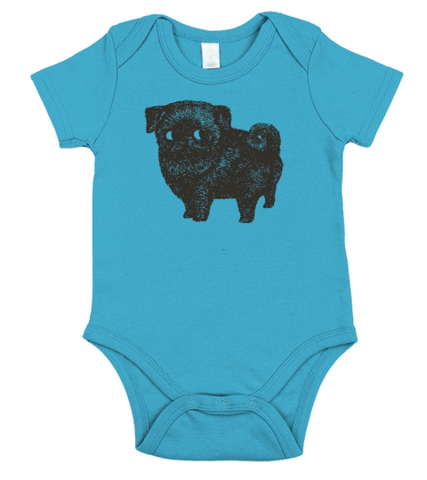 Black Pug Short Sleeve Baby One-Piece
