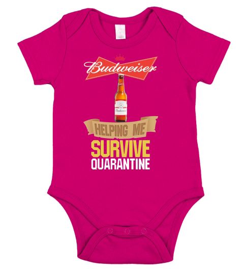 Budweiser helping me survive quarantine Short Sleeve Baby One-Piece