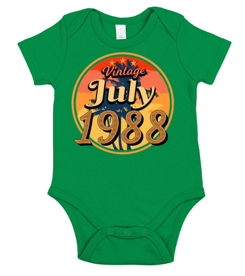 Building Year 1988 In July Short Sleeve Baby One-Piece