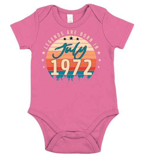 Congratulations On Turning 50 In July 1972 Short Sleeve Baby One-Piece