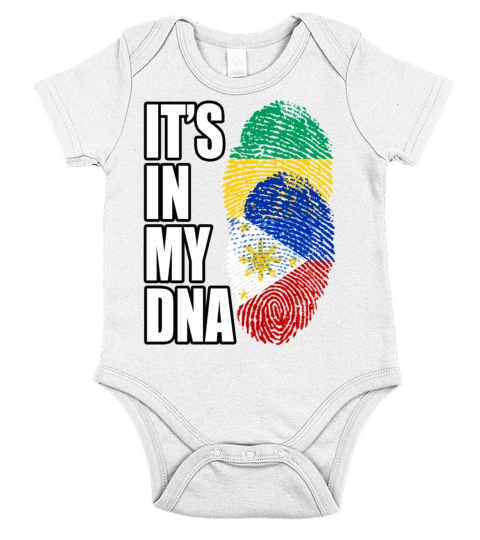 Gambian And Filipino Mix Heritage DNA Flag Short Sleeve Baby One-Piece