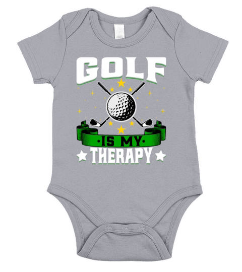 Golf Is My Therapy - Funny Golfer Golfing Golf Short Sleeve Baby One-Piece