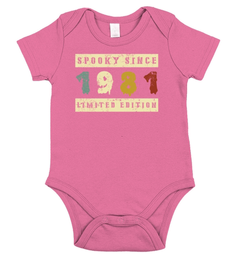 Halloween Spooky Since 1981 Retro Birth Year Short Sleeve Baby One-Piece