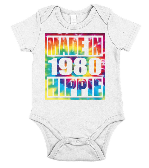 Hippie Birthday 1980 Short Sleeve Baby One-Piece
