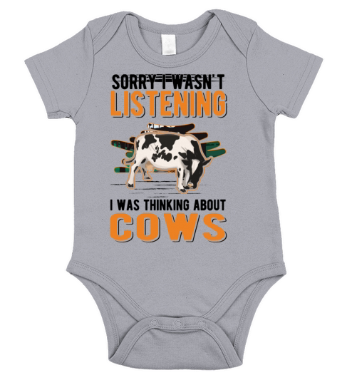 I Was Thinking About Cows Rinder Cow Short Sleeve Baby One-Piece