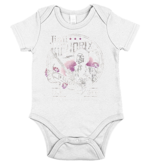 Jimi Hendrix Floral Circle Live 1969 Vintage Rock T-Shirt Short Sleeve Baby One-Piece