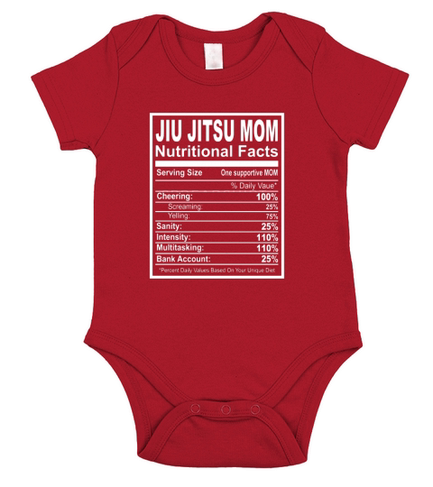 Jiu Jitsu Mom Nutritional Facts Short Sleeve Baby One-Piece