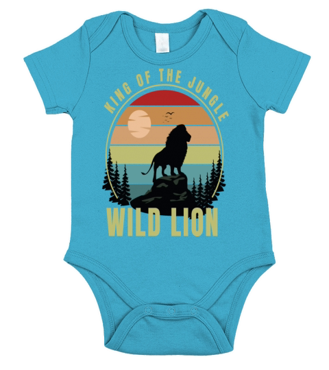 King of the jungle wild lion Short Sleeve Baby One-Piece