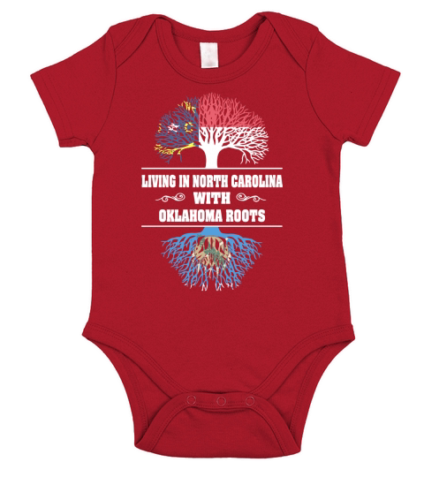 LIVING IN NORTH CAROLINA WITH OKLAHOMA ROOTS Short Sleeve Baby One-Piece