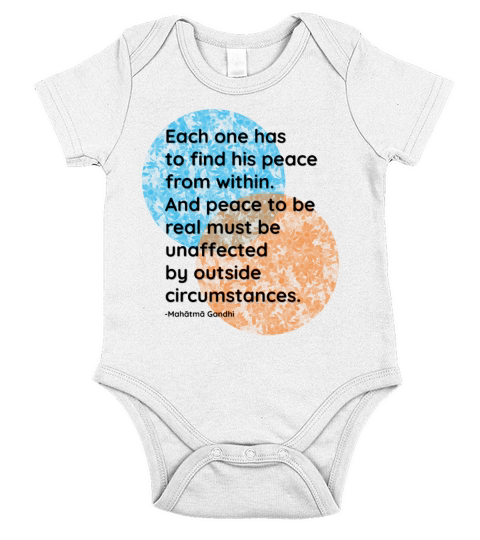 Mahatma Gandhi Peace Quotes Short Sleeve Baby One-Piece