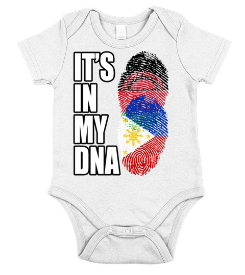 Malawian And Filipino Mix Heritage DNA Flag Short Sleeve Baby One-Piece