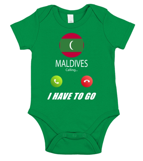 Maldives is calling Is calling Flag Saying Short Sleeve Baby One-Piece