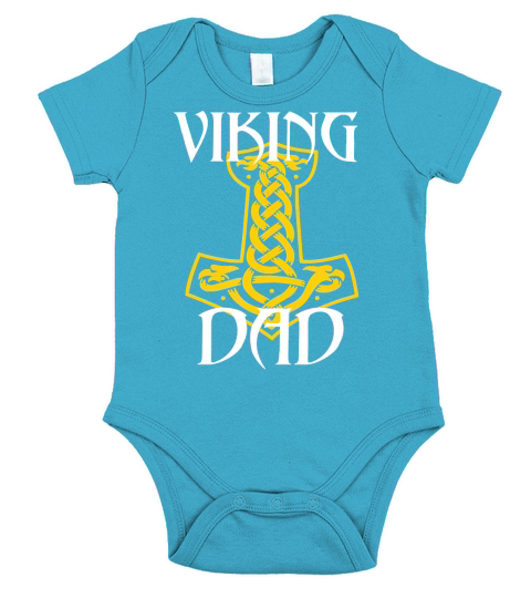 Mens Viking Dad  Valhalla Mjolnir Thor Odin Fathers Day T-Shirt Short Sleeve Baby One-Piece