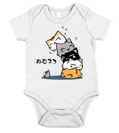 Neko Uh oh Cute Cat Short Sleeve Baby One-Piece