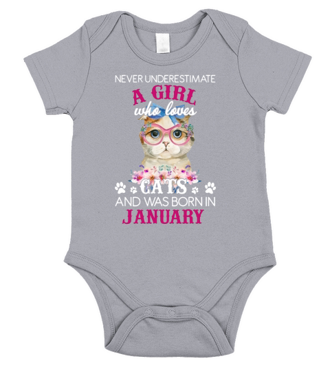 Never underestimate A Girl Who Loves Cats And Was Born In January Short Sleeve Baby One-Piece