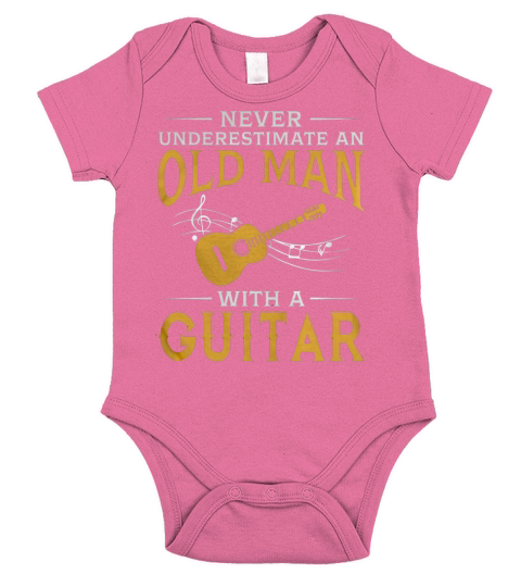 Never Underestimate An Old Man With A Guitar TShirt Short Sleeve Baby One-Piece
