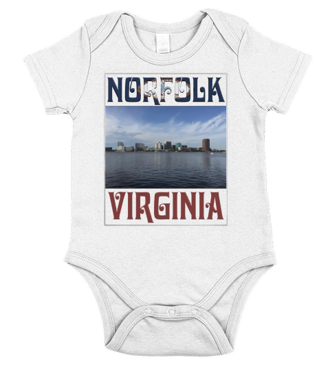 Norfolk-Virginia Short Sleeve Baby One-Piece