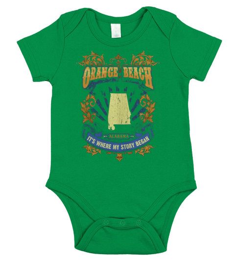 Orange Beach Short Sleeve Baby One-Piece