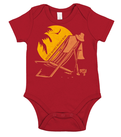 Outer Banks Beach Bum OBX Orange Vintage Short Sleeve Baby One-Piece
