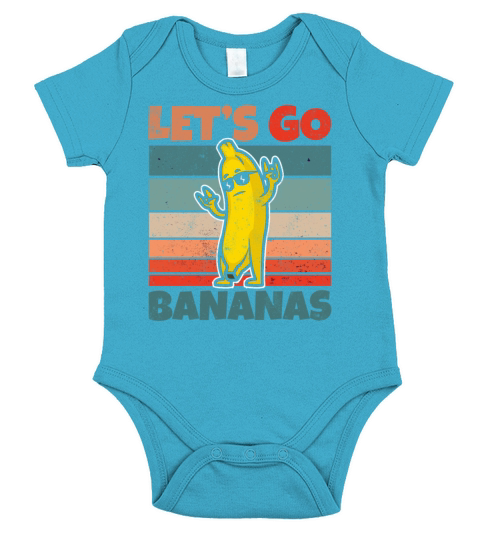 Retro Vintage Lets Bananas Funny Rocker Banana Short Sleeve Baby One-Piece