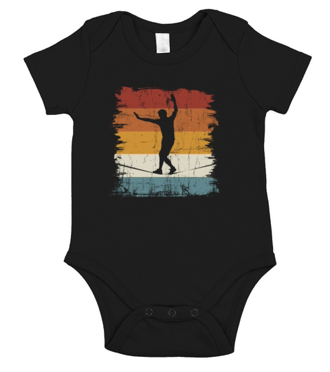 Retro vintage Slackline Short Sleeve Baby One-Piece