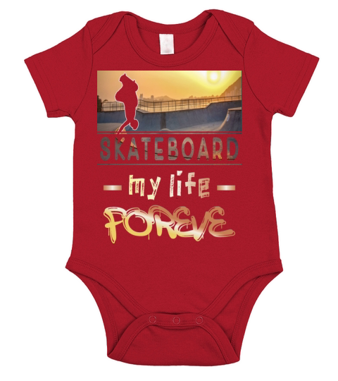 skateboard my life forever gift idea Short Sleeve Baby One-Piece