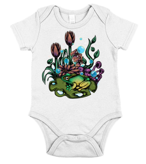 Swamp buble frog Short Sleeve Baby One-Piece