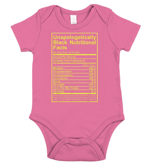UNAPOLOGETICALLY BLACK NUTRITIONAL FACTS Short Sleeve Baby One-Piece