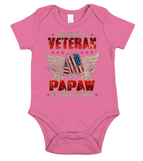 Veteran Papaw Shirt Proud Papaw Gift Tee Short Sleeve Baby One-Piece
