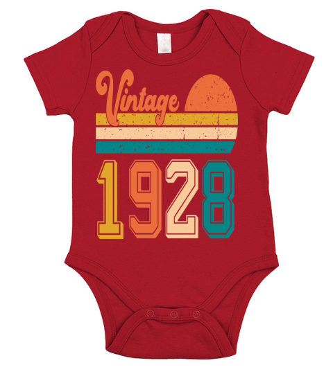 Vintage 1928 birthday gift Short Sleeve Baby One-Piece