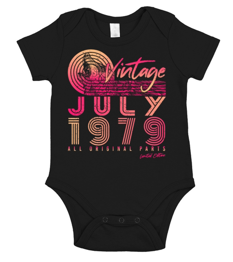 Vintage 1979 July Short Sleeve Baby One-Piece