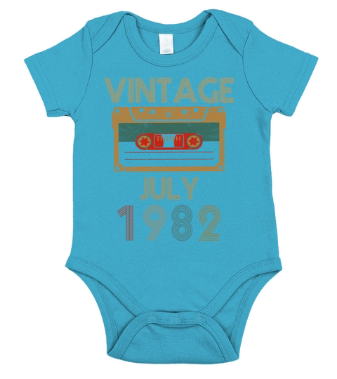Vintage- Born In July 1982 Short Sleeve Baby One-Piece