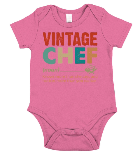 Vintage Chef Knows More Than She Says Funny Short Sleeve Baby One-Piece
