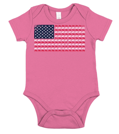 Vintage Motorcycle Biker American Flag 4th of July Short Sleeve Baby One-Piece