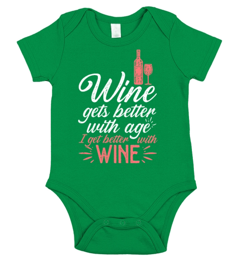 Wine Gets Better Graphic Cute Funny Wine Lover Short Sleeve Baby One-Piece
