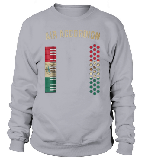 Air Accordion  Mexican Flag Colors Golden Elements Sweatshirt Unisex