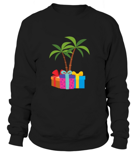 Christmas Palm Tree Tropical Coconut Lights Funny Sweatshirt Unisex